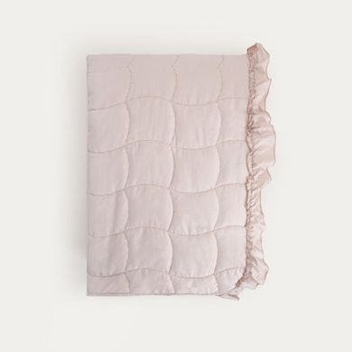 Homla, Leona, narzuta, kremowa z pikowaniem i ozdobną falbaną, 200-220 cm