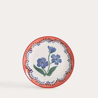 Homla, Limk, talerz, deserowy z niebieskimi kwiatkami, 20 cm