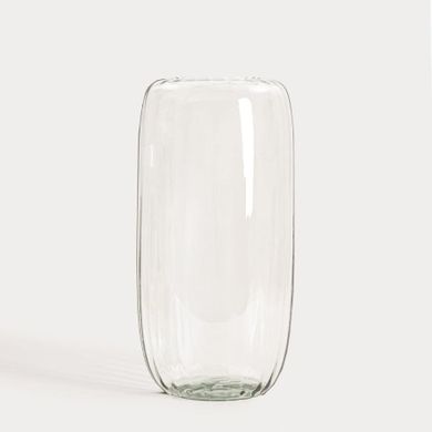 Homla, Luki, wazon, ryflowany transparentny ze szkła z recyklingu, 13-45 cm