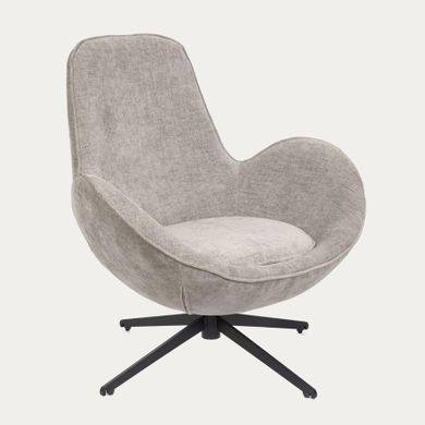 Homla, Lunaire, fotel, obrotowy welurowy, beżowy, 86-76-87 cm