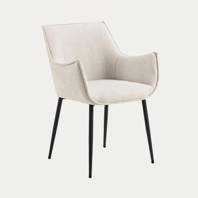 Homla, Lunar, krzesło, w tkaninie beżowe, 56-56-82,5 cm