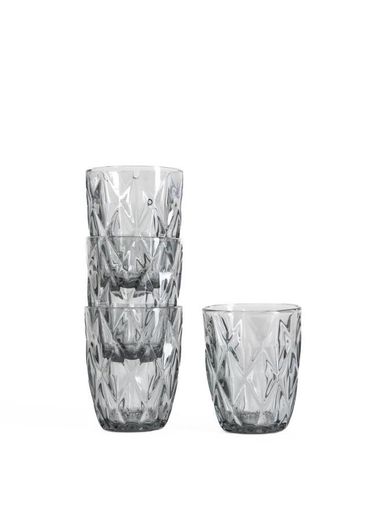 Homla, Luno, zestaw szklanek, grafitowych, 280 ml, 4 szt.
