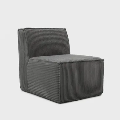 Homla, Lykke, fotel modułowy, ciemnoszary sztruksowy, 73-88-73 cm