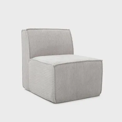 Homla, Lykke, fotel modułowy, jasnoszary sztruksowy, 73-88-73 cm