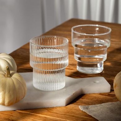 Homla, Lynn, szklanka, piętrowana transparentna niska, 3 szt., 0,2 l