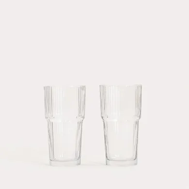 Homla, Lynnaso, zestaw szklanek, transparentnych, wysokich piętrowanych 2 szt., 0,54l