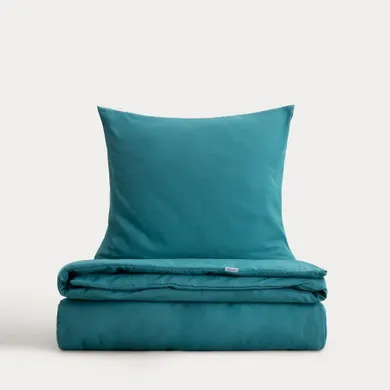 Homla, Maisy, pościel z pranej mikrofibry, turkusowa, 200-220 cm