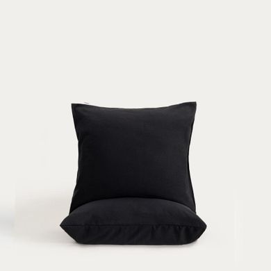 Homla, Maisy, zestaw dwóch poszewek z mikrofibry, czarnych, 40-40 cm