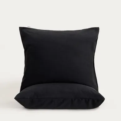 Homla, Maisy, zestaw dwóch poszewek, z mikrofibry czarnych, 70-80 cm, 2 szt.