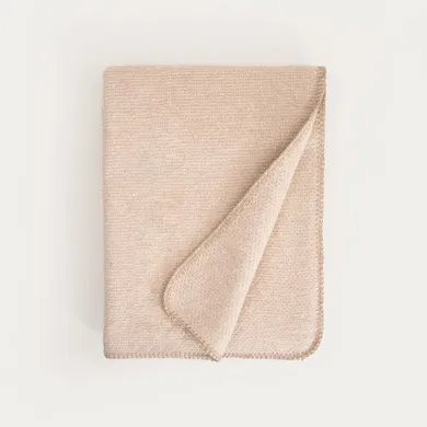 Homla, Mallow, koc, gruby beżowy z dekoracyjną teksturą, 150-200 cm