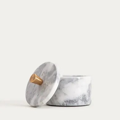 Homla, Marmuri, pojemnik, marmurowy biały, 9-10 cm