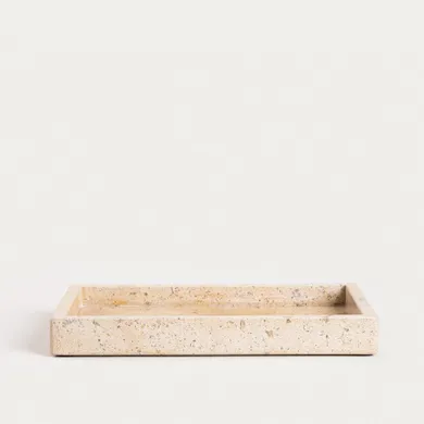 Homla, Marmuri, taca dekoracyjna, z beżowego marmuru, 25-15-3 cm