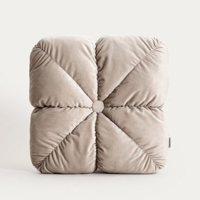 Homla, Martina, poduszka, beżowa z ozdobnym przeszyciem, 45-45 cm