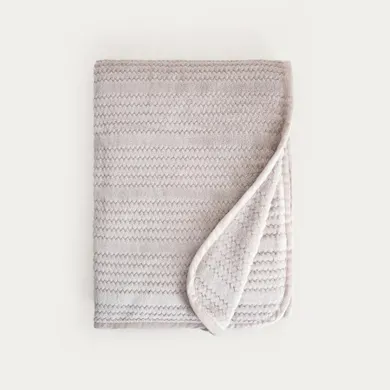 Homla, Mavro, koc miękki szary z ozdobnym przeszyciem i lamówką, 150-200 cm