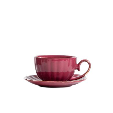 Homla, Mina, filiżanka, ze spodkiem duża burgundowa, 0,25 l