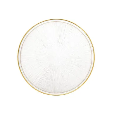 Homla, Monze, talerz, transparentny ze złotą obwódką, 21 cm