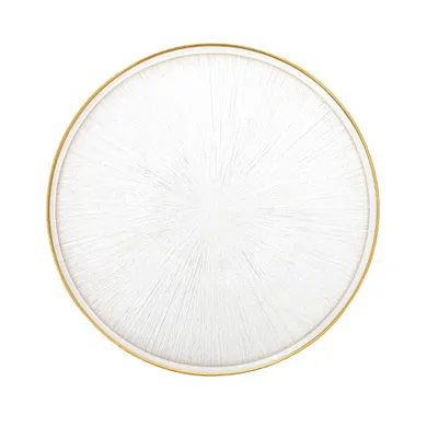 Homla, Monze, talerz, transparentny ze złotą obwódką, 28 cm