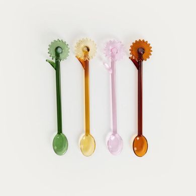 Homla, Obera, zestaw łyżeczek, z kwiatkami, 4 szt.