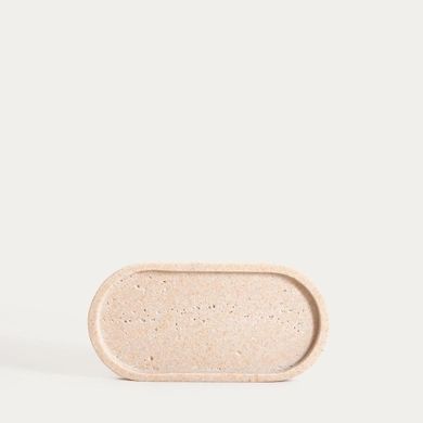 Homla, Onda, taca dekoracyjna, owalna beżowa, 25-12-1,5 cm