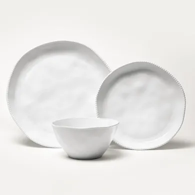 Homla, Padra, zestaw obiadowy, biały, 6 szt.