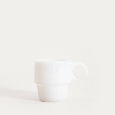 Homla, Pallora, szklanka, z uchem z mlecznego szkła biała, 0,25l