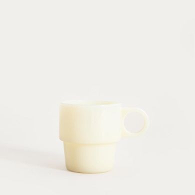 Homla, Pallora, szklanka, z uchem z mlecznego szkła żółta, 0,25l