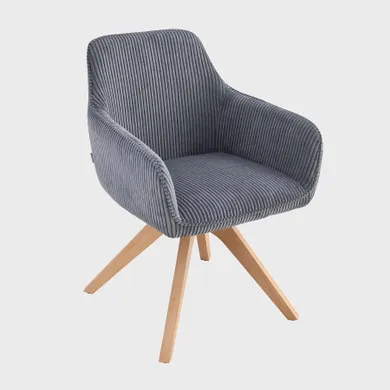 Homla, Pema, krzesło sztruksowe, ciemnoszare, 56-60-82 cm