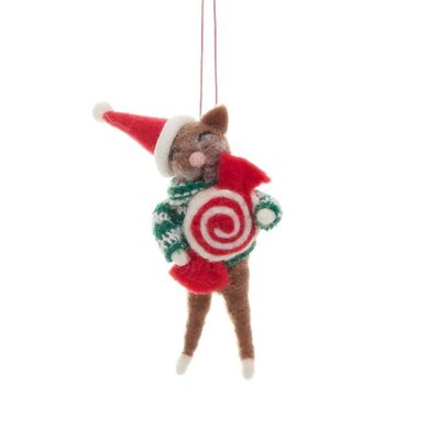 Homla, Petties, zawieszka, filcowa miś z cukierkiem, 11 cm