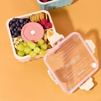 Homla, Poppie, lunchbox ze sztućcami, różowy, 2,15l, 896038
