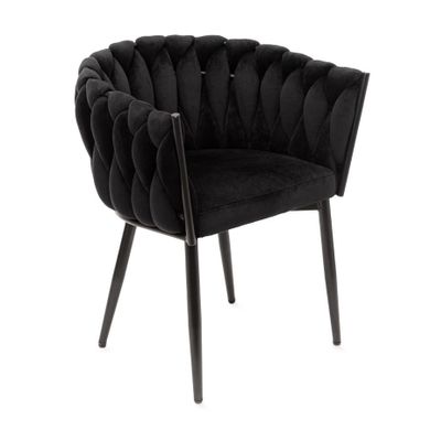 Homla, Prinssi, krzesło, welurowe czarne, 64-54-73 cm