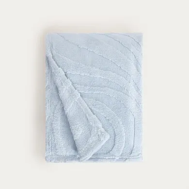 Homla, Raul, koc, puszysty ze strukturalnym wzorem, błękitny, 150-200 cm