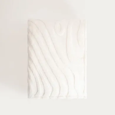 Homla, Raul, koc puszysty ze strukturalnym wzorem ecru, 150-200 cm