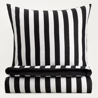 Homla, Rayas, pościel, z mikrofibry w czarno-białe pasy, 200-220 cm