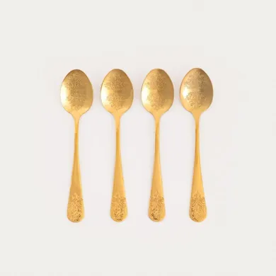 Homla, Regalia, zestaw łyżeczek do herbaty, złotych, 4 szt.