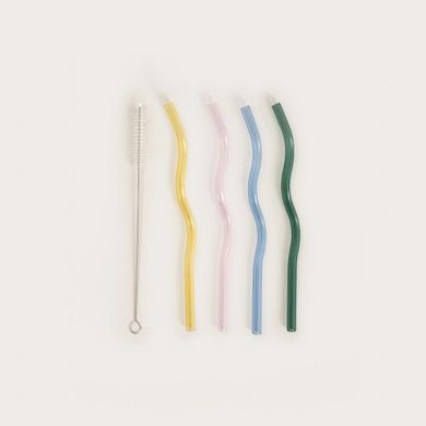 Homla, Rithi Summer, zestaw słomek z czyścikiem, wielokolorowe, 20 cm, 5 elementów