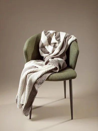 Homla, Rudens, koc w pasy ecru, 130-170 cm