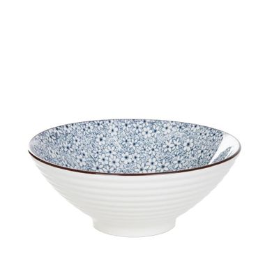 Homla, Salado, miska, w kwiaty z brązowym rantem, 21 cm