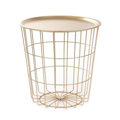 Homla, Scandi, stolik, złoty ze złotym blatem, 41-41-41 cm