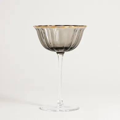 Homla, Scuro, kieliszek koktajlowy, czarny ze złotym rantem, 0,2l