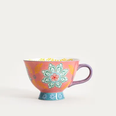Homla, Shilla, kubek, ręcznie malowany z fioletowym uchem, 0,4l