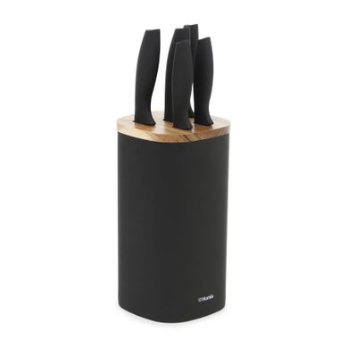 Homla, Skat, nóż, zestaw w czarnym bloku, 6 el.