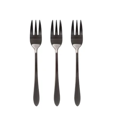 Homla, Stilo, zestaw widelczyków do ciasta, czarnych, 3 szt.