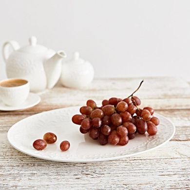 Homla, Sylia, naczynie do serwowania, owalne białe z ornamentem, 18-24 cm