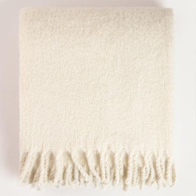 Homla, Tain, koc, ecru z dodatkiem wełny, 150-200 cm