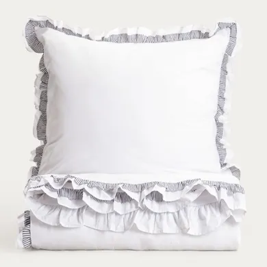 Homla, Tessia, pościel, bawełniana z podwjną falbanką, 200-220 cm