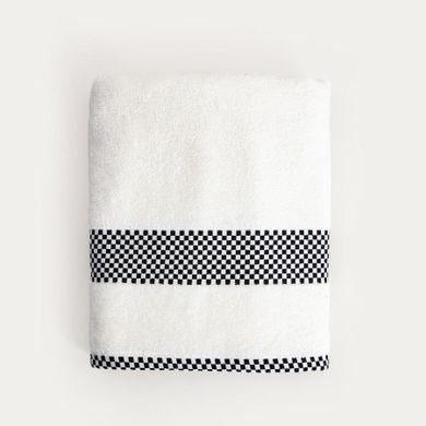 Homla, Tiva, ręcznik, z czarną kratką, 70-130 cm