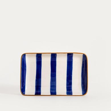 Homla, Torrit, talerz, w granatowe paski, 19-12 cm