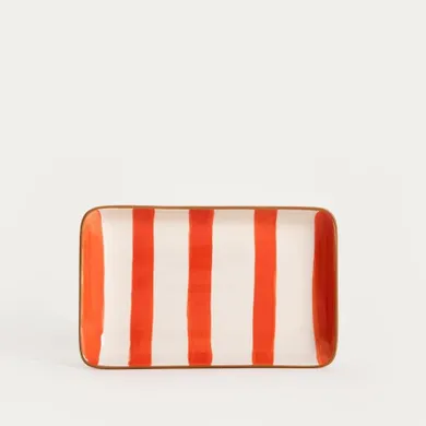 Homla, Torrit, talerz, w pomarańczowe paski, 19-12 cm