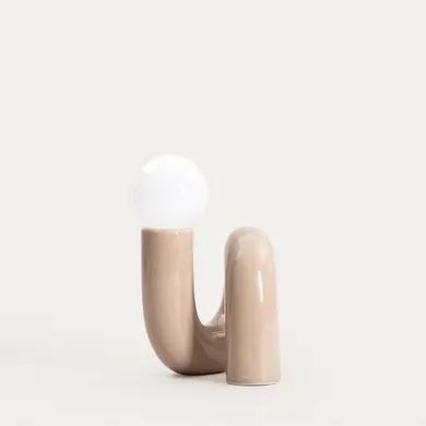 Homla, Twist, lampka LED, beżowa, 15-15-22 cm