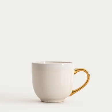 Homla, Viness, kubek, beżowy ze złotym uchem, 0,4l